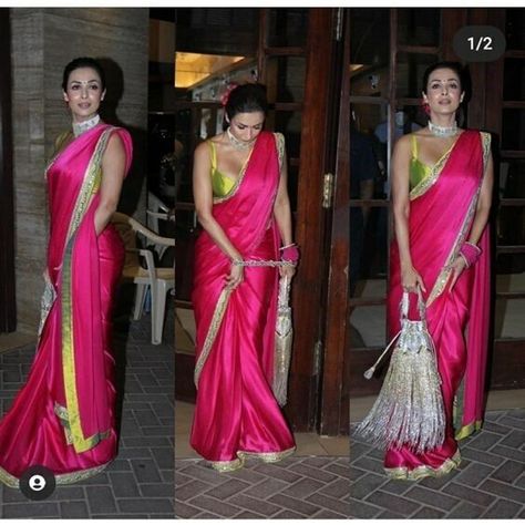 Check out these stunning Bollywood style saris for your next party! 🔥 From Malaika Arora's pink satin saree to Janhvi Kapoor's gold and pink tissue silk sarees with designer lace work, we've got you covered. 🙌 Made in India with high-quality materials. 🇮🇳 Don't miss out on these party-ready sarees! #BollywoodStyle #PartySarees #DesignerSarees #IndianFashion #SareeLove  #eBayStore #eBay #Banarasi #SariSaree #SatinSilk #TissueSilk #SareeBlouse #Gold #ZariLacework Pink Satin Saree, Pink Saree Silk, Malika Arora, Saree Blouses Online, Malaika Arora, Party Sarees, Western Dress, Blouse Saree, Satin Saree