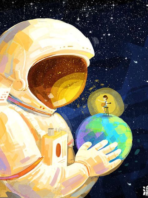 Sampul Notebook, Astronaut Illustration, Space Drawings, Astronaut Art, Space Illustration, Oil Art, Arte Pop, Illustrations And Posters, 애니메이션 캐릭터