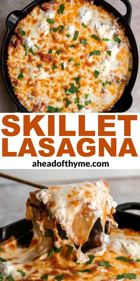 One Pan Lazy Lasagna, Lasagna In A Pan Recipe, Lasagna In A Pan, One Pot Lazy Lasagna, Easy Lasagna Recipe For 2, One Skillet Lasagna Recipe, Easy One Pan Lasagna Recipe, One Pan Skillet Lasagna, Pan Lasagna Skillets