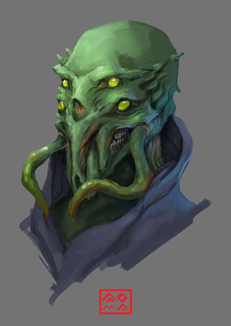 ArtStation - Four Eyes, Raswan Orizka Alien Mouth Concept, Alien Soldier, Eye Monster, Alien Monster, Call Of Cthulhu Rpg, Alien Drawings, Science Fiction Illustration, Alien Character, Cthulhu Mythos