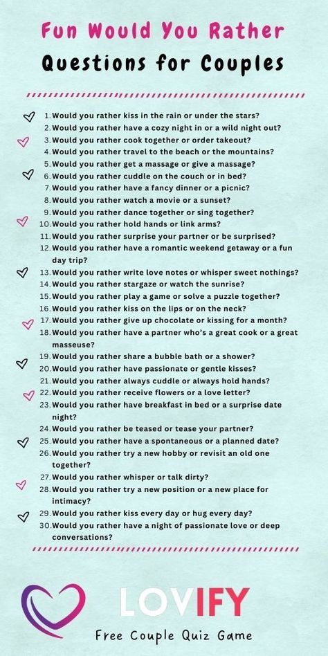 fun would you rather questions for couples Couple Challenge Questions, Would You Rather Couples Edition, Couples Would You Rather, Spicy Truth Or Dare Questions For Couple, Couple Questions Game Relationships Fun, Would You Rather Couple Questions, Couples Challenges Games Fun, Relationship Questions For Couples, Date Games For Couples