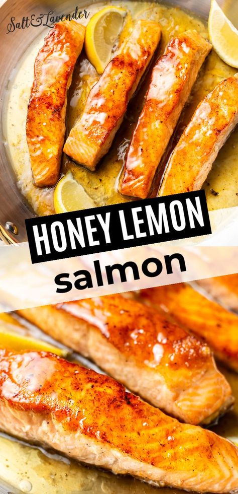 Lemon Honey Salmon Baked, Honey Lemon Salmon Recipes, Honey Lemon Glazed Salmon, Honey Lemon Pepper Salmon, Honey Lemon Butter Salmon, Honey Glaze For Salmon, Honey Sauce For Salmon, Salmon Recipes With Lemon, Lemon Honey Salmon