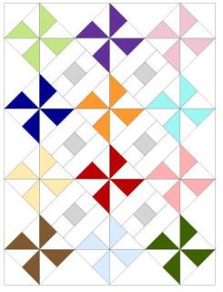 diagram of pinwheel parade quilt by QuiltFabrication Pinwheel Quilt Block Pattern, Quilt Pinwheel Pattern, Pinwheels Quilt, Pin Wheel Quilt Patterns Free, Pinwheel Quilt Patterns, Pinwheel Quilt Pattern Free, Pinwheel Border Quilt, Pinwheel Quilts Ideas, Pinwheel Baby Quilt Pattern Free