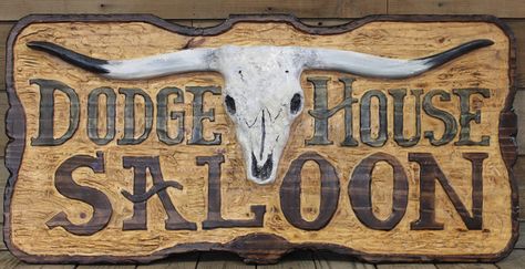 Saloon Sign, Wood Burned Gifts, Hand Carved Signs, Western Saloon, Western Quotes, Wooden Carved Signs, Western Posters, Dodge City, Carved Signs