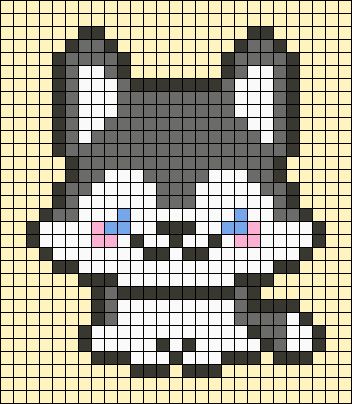 Perler Bead Husky, Puppy Perler Beads, Grunge Pixel Art, Husky Cross Stitch, Alpha Knot, Pixel Art Dog, Crochet Tapestries, Square Drawing, Pixel Beads