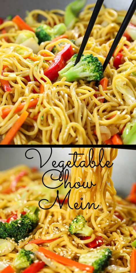 Chow Mein Noodles Recipe Vegetables, Easy Vegetable Chow Mein, Chow Mein With Cabbage, Chow Mein Stir Fry Noodles, Veggie Chow Mein Stir Fry, Vegetables Chow Mein Recipe, Asian Vegetable Noodles, Vegetable Rice Noodles, Chow Mein Vegetarian