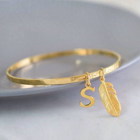 Alphabet Bracelets Gold, Gold Bangle Bracelet For Women, Diamond Pendants Designs, Silver Bracelets For Women, Gold Rings Fashion, Bangles Jewelry Designs, Jewelry Accessories Ideas, Gold Jewelry Simple, Gold Bangles Design