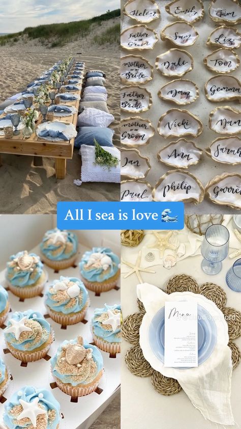 Sea Glass Bridal Shower Ideas, Cruise Bridal Shower Theme, Bridal Shower Ocean Theme, Two Less Fish In The Sea Bachelorette, Ocean Bridal Shower Ideas, Boho Beach Bridal Shower Ideas, All I Sea Is Love Bridal Shower Theme, Cruise Bachelorette Party Ideas, Bridal Shower Beach Theme