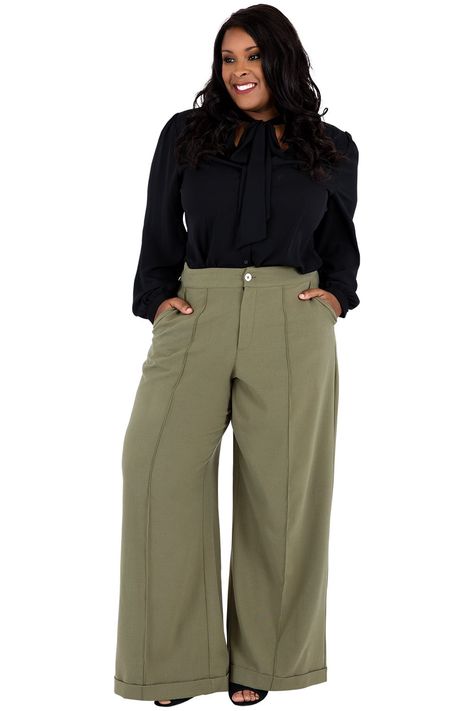 Office Outfits Women Curvy, Plus Size Business Attire, Plus Size Professional, Slacks Outfit, Plus Size Wide Leg Pants, Plus Size Trousers, Women Unite, Wide Leg Pants Outfit, Moda Curvy