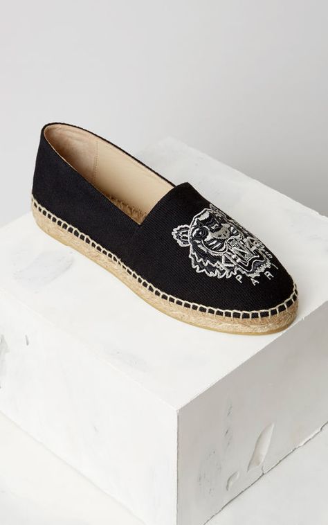 BLACK Tiger Espadrilles for women KENZO Kenzo Espadrilles, Kenzo Shoes, Espadrilles Black, Kenzo Clothing, Black Tiger, Black Tigers, Chanel Espadrille, Boot Brands, Flat Espadrille