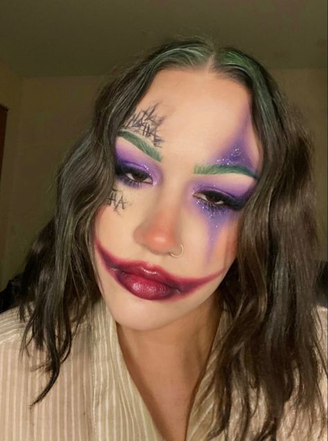 Halloween makeup, Halloween, Makeup Look, The Joker, DC, Batman, GRWM, Halloween costume, Costume makeup, glam makeup Joker Makeup Aesthetic, Female Joker Costume Makeup, Diy Joker Makeup, Joker Make Up Female, Joker Makeup Look, Woman Joker Makeup, Simple Joker Makeup, Joker Face Makeup, Easy Joker Makeup