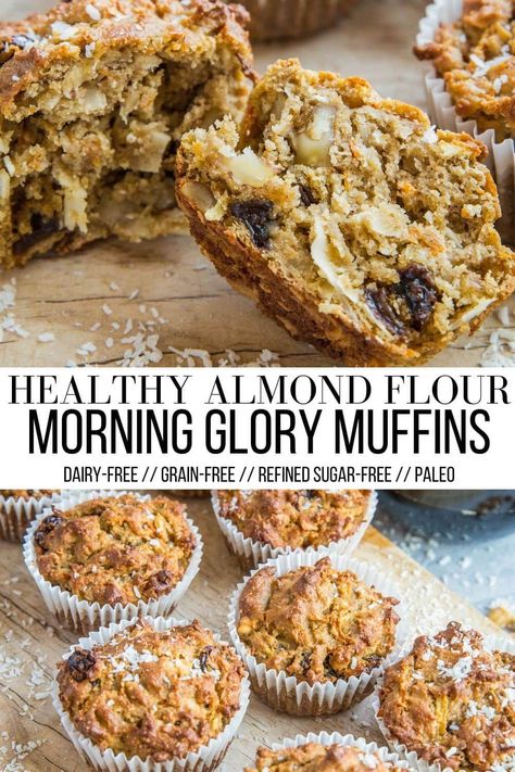 Gluten Free Morning Glory Muffins Almond Flour, Banana Morning Glory Muffins, Healthy Coconut Muffins, Almond Flour Breakfast Bread, Low Carb Morning Glory Muffins, Almond Flour Apple Recipes, Keto Morning Glory Muffins, Almond Flour Carrot Muffins, Low Carb Muffins With Almond Flour