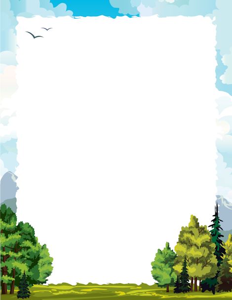 Forest Border, Printable Page Borders, Page Borders Free, Trin For Trin Tegning, Tree Border, Free Gif, Printable Border, Tree Borders, Borders Free