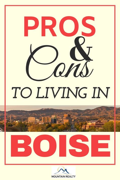 Curious about living in or moving to Boise, Idaho? This article will help you learn more about the pros and cons of living in Boise.  Please save/ pin to your  board! Moving To Idaho, Moving Across Country, Eagle Idaho, Visit Idaho, Idaho Travel, Apartment Guide, West Coast Trail, Meridian Idaho, Big Town