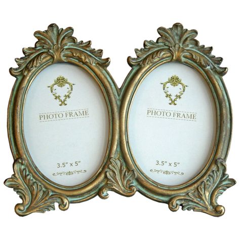 Features:2 in 1Foldable StandPair of picture frames with ornate gold designFrame Type: Collage FrameSet: NoNumber of Frames: Photo Capacity: 2Mount Type: TabletopColour: GoldFrame Material: ResinMaterial Details: Photo Protector Material: GlassOrientation: VerticalDesign Features: GildedShape: OvalTheme: StandardPhoto Insertion Type: Slide inMat Included: NoMat Color: Silver Plated: NoPersonalizable: NoFoldable: YesBatteries Required: NoNumber of Batteries Needed: Batteries Included: Battery Typ Gold Photo Frames, Double Photo, Vintage Photo Frames, Photo Frame Gift, Photo Frame Design, Double Frame, Picture Frame Sets, Victorian Vintage, Photo Picture Frames