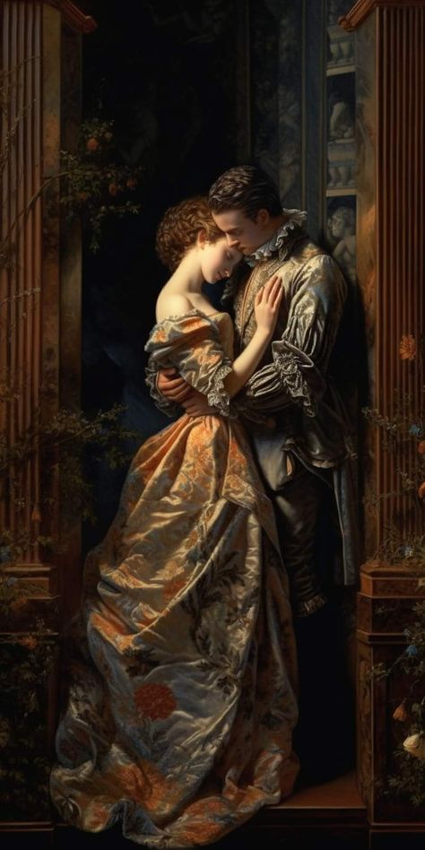 By David Durall Romantic Period Art, Victorian Paintings, Romantic Paintings, Art Optical, Paintings Famous, Couple Painting, Antique Artwork, Beautiful Oil Paintings, Glam Style