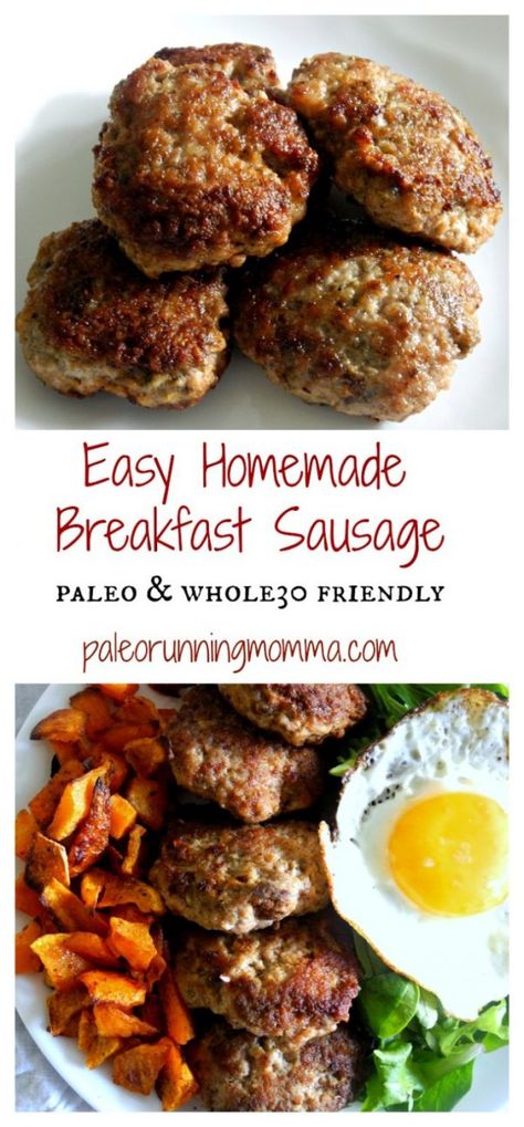 Easy Homemade Breakfast Sausage #paleo #whole30 #sugarfree Mary’s Whole Life, Ground Pork Breakfast Recipes, Ground Breakfast Sausage Recipes, Pork Sausage Recipes Breakfast, Pork Breakfast Sausage Recipes, Healthy Breakfast Sausage, Whole30 Breakfast Sausage, Easy Homemade Breakfast, Paleo Breakfast Sausage