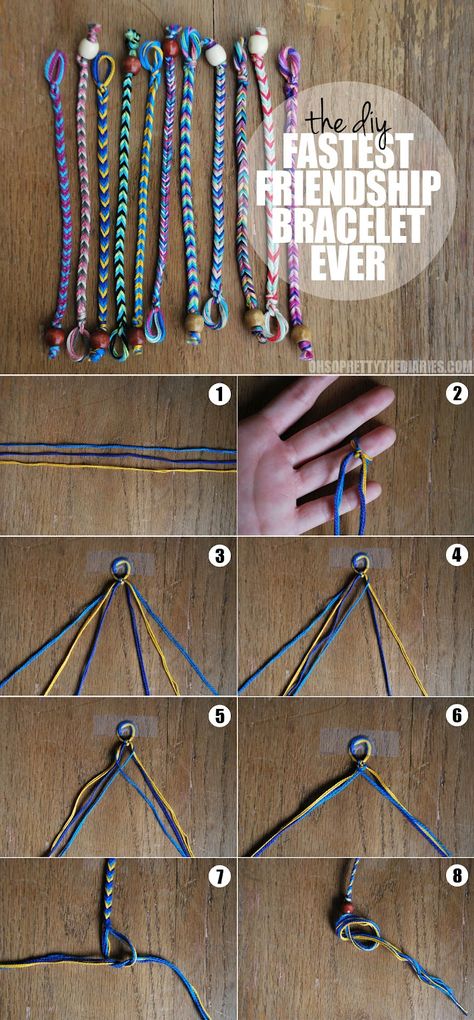 the DIY: FASTEST FRIENDSHIP BRACELET EVER Juleverksted For Barn, Hadiah Diy, Friendship Bracelets Tutorial, Pulseras Diy, Pola Gelang, Homemade Soap Recipes, Friendship Bracelets Diy, Crafty Craft, Bracelet Tutorial