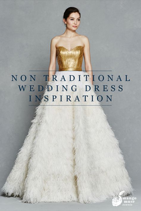 Non Traditional Casual Wedding Dress Colors, Fall Color Wedding Dresses, Not Typical Wedding Dress, Wedding Dress Unusual, Terrible Wedding Dresses, Alternatives To Wedding Dress, Theatrical Wedding Dress, Wedding Dress Not White Colour, Unique Wedding Dresses Different Colour