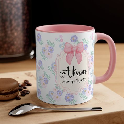 Soft Girl Era Aesthetic, Cute Mugs Aesthetic, Coquette Gifts, Coquette Women, Mug Custom Design, Coquette Mug, Mugs Aesthetic, Kawaii Mug, Era Aesthetic