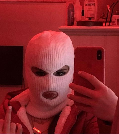 Follow ya girl babes!! Red Ski Mask, Ragazza Gangsta, Ski Masks, Tupac Wallpaper, Gangsta Girl Style, Face Mask Aesthetic, Thug Girl, Vintage Ski Posters, Aesthetic Grunge Tumblr