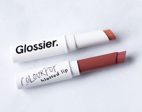 Colourpop Blotted Lip vs Glossier Generation G Lipstick Comparison, Review, and Swatches Generation G Lipstick, Colourpop Blotted Lip, Glossier Generation G, Blotted Lip, Generation G, Glossier Lipstick, Natural Glowy Makeup, Diy Skin Care Recipes, Skin Care Packaging