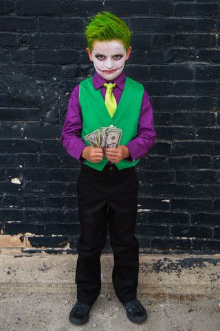 Kids Joker Costume, Joker Halloween Costume, Kid Costume, Halloween Parejas, Joker Halloween, Joker Costume, Villain Costumes, Sparkle In Pink, Harley Quinn Costume