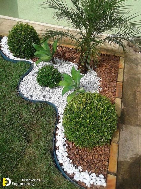 35 Lovely Garden Design Ideas You Will Fall In Love With - Engineering Discoverie… in 2022 | Front yard garden design, Front yard landscaping design, Front yard landscaping White Gravel Landscaping, Gravel Landscaping Ideas, White Gravel, Gravel Landscaping, 2x4 Projects, Small Front Yard Landscaping, Front Garden Landscape, نب�اتات منزلية, Front Yard Garden Design