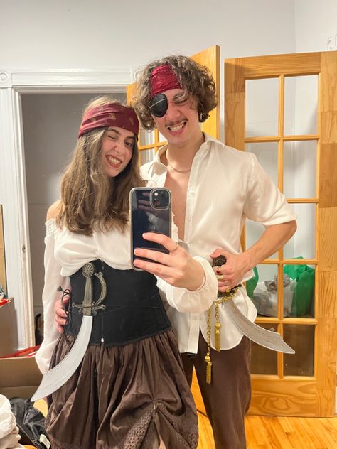 #couplehalloweencostumes #halloweencostume #couplescostume Pirates Of The Carribean Costume Couples, Pirates Couples Costume, Couples Pirate Costume Halloween, Diy Pirate Costume For Men, Guy Pirate Costume, Couple Pirate Costume Halloween, Pirate Halloween Costumes Men, Pirate Mens Costume, Pirate Halloween Costumes Couples