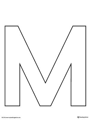 Uppercase Letter M Template Printable Worksheet.The Uppercase Letter M Template is an ultra useful, all-purpose letter template designed for use in a variety of crafts and activities to complement your alphabet studies. M Printable Letter, Letter M Template, Letter M Activities For Preschool, Letter M Craft, Letter M Printable, Letter M Art, Letter M Crafts, Letter M Activities, M Letter Images