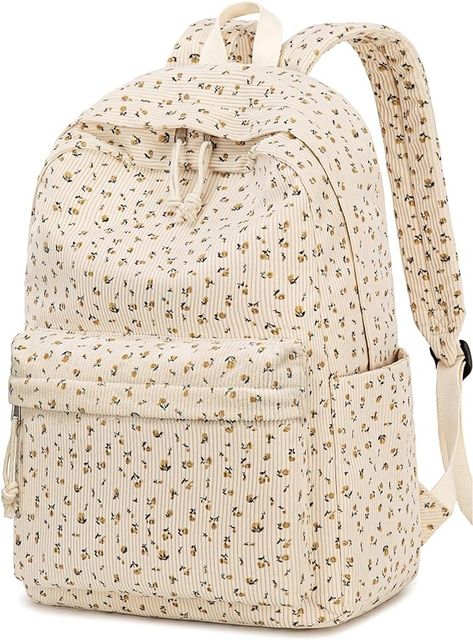 Amazon.com: School Backpack for Teens Large Corduroy Bookbag Lightweight 17 inch Laptop Bag for Girls Women Casual High School College (Corduroy-Beige) : Electronics Cute Backpacks For School, Beige Backpacks, Teen's Backpack, Laptop Travel Bag, Laptop Travel, Diy Backpack, Backpack For Teens, Lightweight Backpack, Bags For Teens