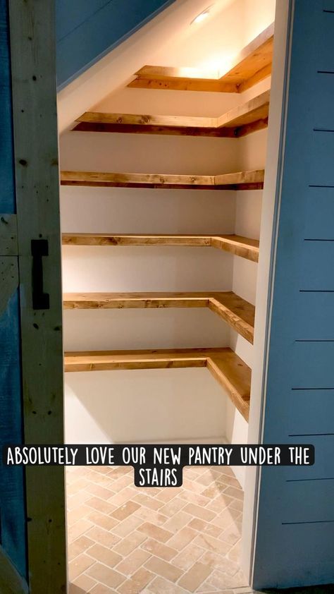 Pantry Under The Stairs, Billy Regal Hack, Under Stairs Pantry, Closet Under Stairs, تحت الدرج, درج السلم, Stairs Renovation, Staircase Storage, Stairs Makeover