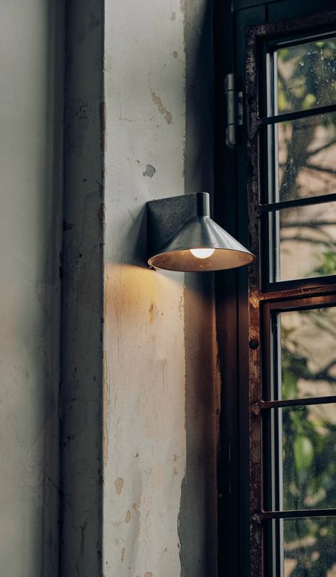 Studio Henry Wilson Polished Cast Stainless Steel Conical Wall Light – Spartan Shop Henry Wilson, Exterior Wall Light, Outdoor Sconces, Lost Wax, Exterior Lighting, Solid Metal, Ambient Lighting, Wall Light, Lighting Design