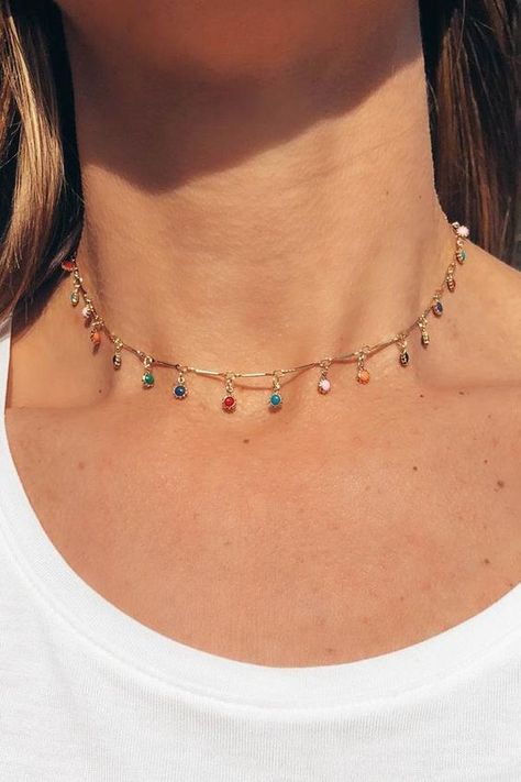 Meaningful Necklace, Charm Choker Necklace, Popular Jewelry, Valentines Necklace, Simple Necklace, Dainty Necklace, Glass Jewelry, Accessories Jewelry, Cute Jewelry