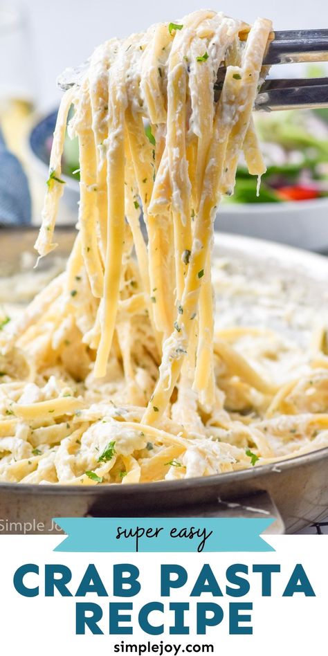 Crab And Asparagus Pasta, Crab And Lobster Pasta, Crab Linguine Recipe, Healthy Imitated Crab Recipes, Crab Manicotti Recipe, Cajun Crab Pasta, Crab Dinner Ideas, Crab Butter Sauce, Creamy Crab Sauce