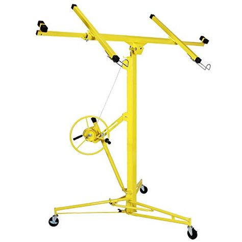 Idealchoiceproduct 16' Drywall Lift Rolling Panel Hoist Jack Lifter Construction Caster Wheels Lockable Tool Yellow  Product height: 6' (foldable)to 16'(Unfolded) (From floor to top)  Max Load Capacity: 150 LBS  Perfect For Both Home & Commercial Use  Apply various Drywall panels up to 4ft*16ft  4" Caster Wheels For Easy Rolling Drywall Lift, Drywall Ceiling, Lifting Platform, Metal Working Projects, 150 Lbs, Caster Wheels, Construction Tools, Ceiling Panels, Casters Wheels