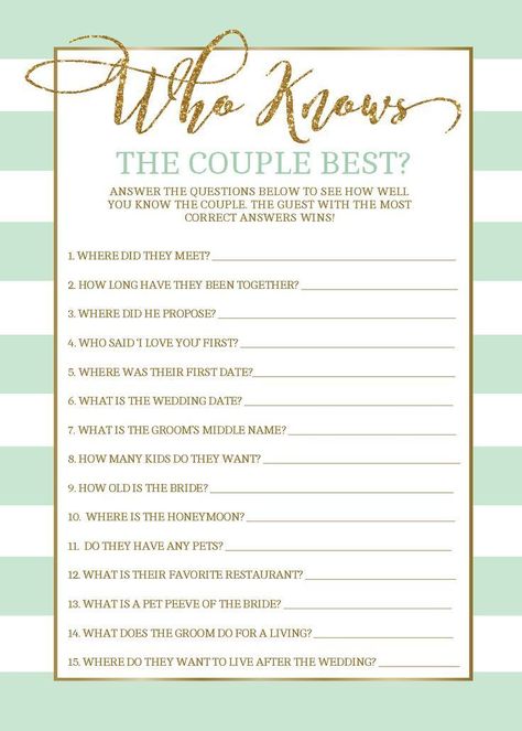 Bridal Shower Trivia, Who Knows The Couple Best, Shower Couple, Funny Bridal Shower Gifts, Game Bachelorette Party, Bridal Shower Games Funny, Bridal Advice, Engagement Party Games, Bridal Party Games