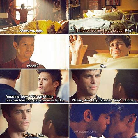 [ malec || 3x12 ] I hope magnus will figure out an cute nickname for alec, I would die to hear something like "my love", "my dearest" or… Magnus X Alec, Cute Nickname, Malec Shadowhunters, Shadowhunters Season 3, Magnus And Alec, Magnus Bane, Shadowhunters Malec, Cute Nicknames, Shadowhunters The Mortal Instruments