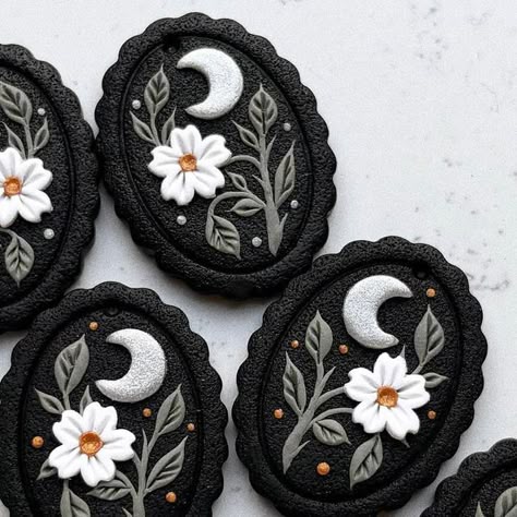 How To Make Polymer Clay Flowers, Clay Trinkets, Polymer Clay Witch, Clay Witch, Clay Embroidery, Witch Mug, Polymer Clay Embroidery, Diy Earrings Polymer Clay, Holiday 2024