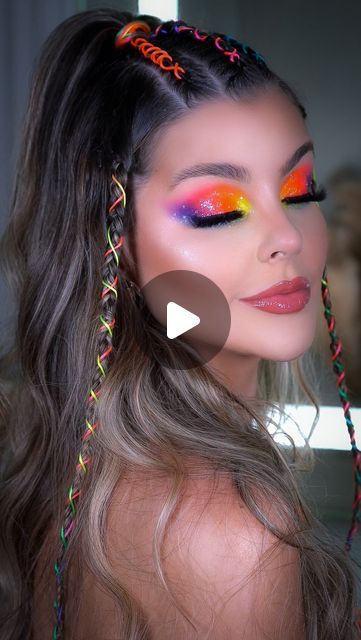 Rainbow Halloween, February 3, Halloween Makeup, Neon, Rainbow, Halloween, Makeup, On Instagram, Instagram