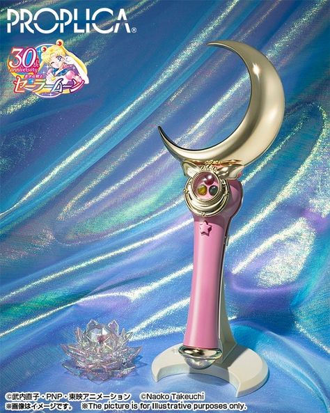 Pretty Guardian Sailor Moon - Moon Stick Proplica (Brilliant Color Ver.) | Crunchyroll Store Sailor Moon Proplica, Sailor Moons, Sailor Moon Stars, Tenth Anniversary, Moon Moon, Birthday Toys, Smart Art, Replica Prop, Pretty Guardian Sailor Moon