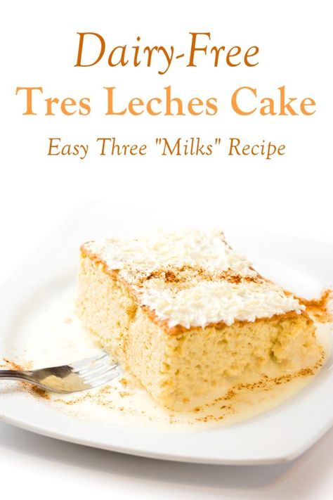 Dairy Free Ideas, Tres Leches Recipe, Authentic Mexican Desserts, Dairy Free Cake Recipe, Three Milk Cake, Chocolate Tres Leches Cake, Tres Leches Cake Recipe, Leches Cake, Dairy Free Cake