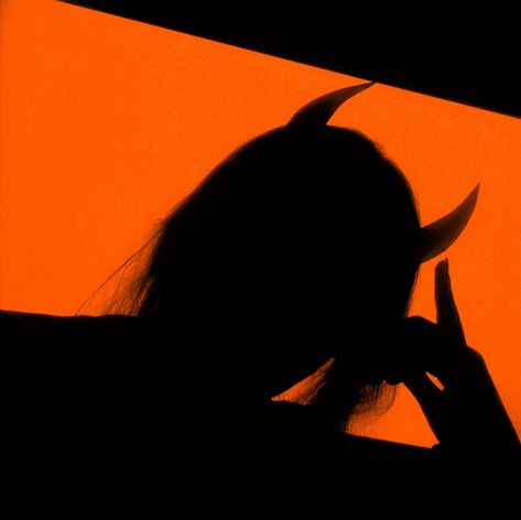 Orange Demon Aesthetic, Faceless Icons, Demon Aesthetic, Fire Demon, Demon Tattoo, Orange Aesthetic, Demon Girl, Bad Girl, Human Silhouette