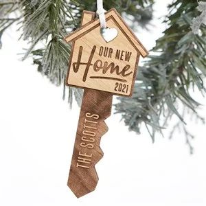 2021 Personalized Christmas Ornaments | Personalization Mall Personalized Garden Stones, Wood Card Box, Key Ornament, Personalization Mall, Our First Home, Laser Ideas, Wood Card, Home Wood, Wood Personalized