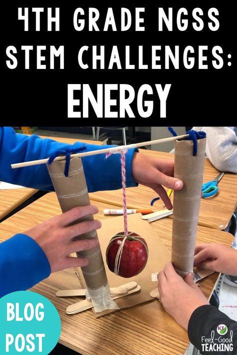 Looking for 4th grade NGSS STEM Challenge Activities for energy? Energy transfer, potential & kinetic energy, and more are covered. Click through to the blog for details. #4thgrade #NGSS Energy Transfer Activities, Kinetic Energy Activities, 4th Grade Science Lessons, Stem Activities Elementary, 4th Grade Science Projects, Stem Activities Middle School, Challenge Activities, 4th Grade Activities, Stem Activities Preschool