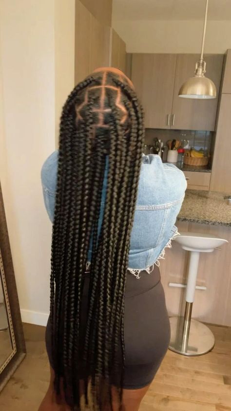 Extra long jumbo knotless box braids. Chunky box braids. Neat big … | Big box braids hairstyles, Protective hairstyles braids, Box braids hairstyles for black women Jumbo Knotless Box Braids, Chunky Box Braids, Braids Hairstyles For Black Women, Jumbo Knotless, Knotless Box Braids, Big Braids, Big Box Braids Hairstyles, Feed In Braids Hairstyles, African Hair Braiding Styles