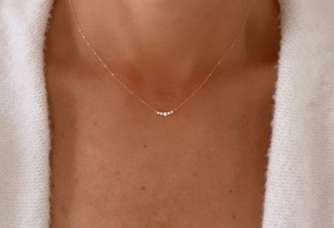 Delicate Bridal Necklace, Dainty Necklace For Women, Dainty Necklace Wedding, Simple Gold Bridesmaid Jewelry, Dainty Jewelry Diamond, Small Dainty Necklaces, Simple Gold Necklace Wedding, Petite Gold Necklace, Every Day Necklace Simple