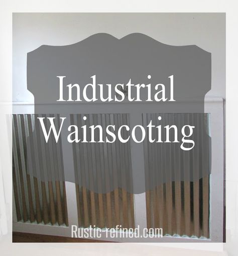 Industrial Wainscoting Ideas, Galvanized Tin Walls, Wainscoting Entryway, Rustic Wainscoting, Tin Wainscoting, Stairway Wainscoting, Craftsman Wainscoting, Wainscoting Height, Wainscoting Nursery