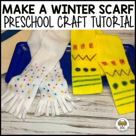 Winter Scarf Activities For Preschool, Winter Coat Craft For Preschool, Pre K Clothing Activities, Clothing Dramatic Play Preschool, Scarf Craft Preschool, Preschool Clothing Crafts, Winter Wear Crafts For Toddlers, Winter Clothes Crafts For Kids, Winter Clothing Preschool Activities