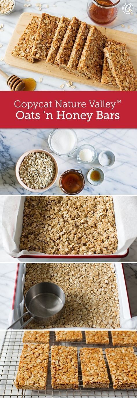 Honey Bars, Honey And Coconut Oil, Resepi Biskut, Biscuits Diététiques, Nature Valley, Oats And Honey, Granola Bar, حلويات صحية, Granola Recipes